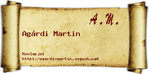 Agárdi Martin névjegykártya